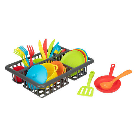 Toi-toys Home Food Spülständer mit Besteck und Pfannen, 27-tlg.