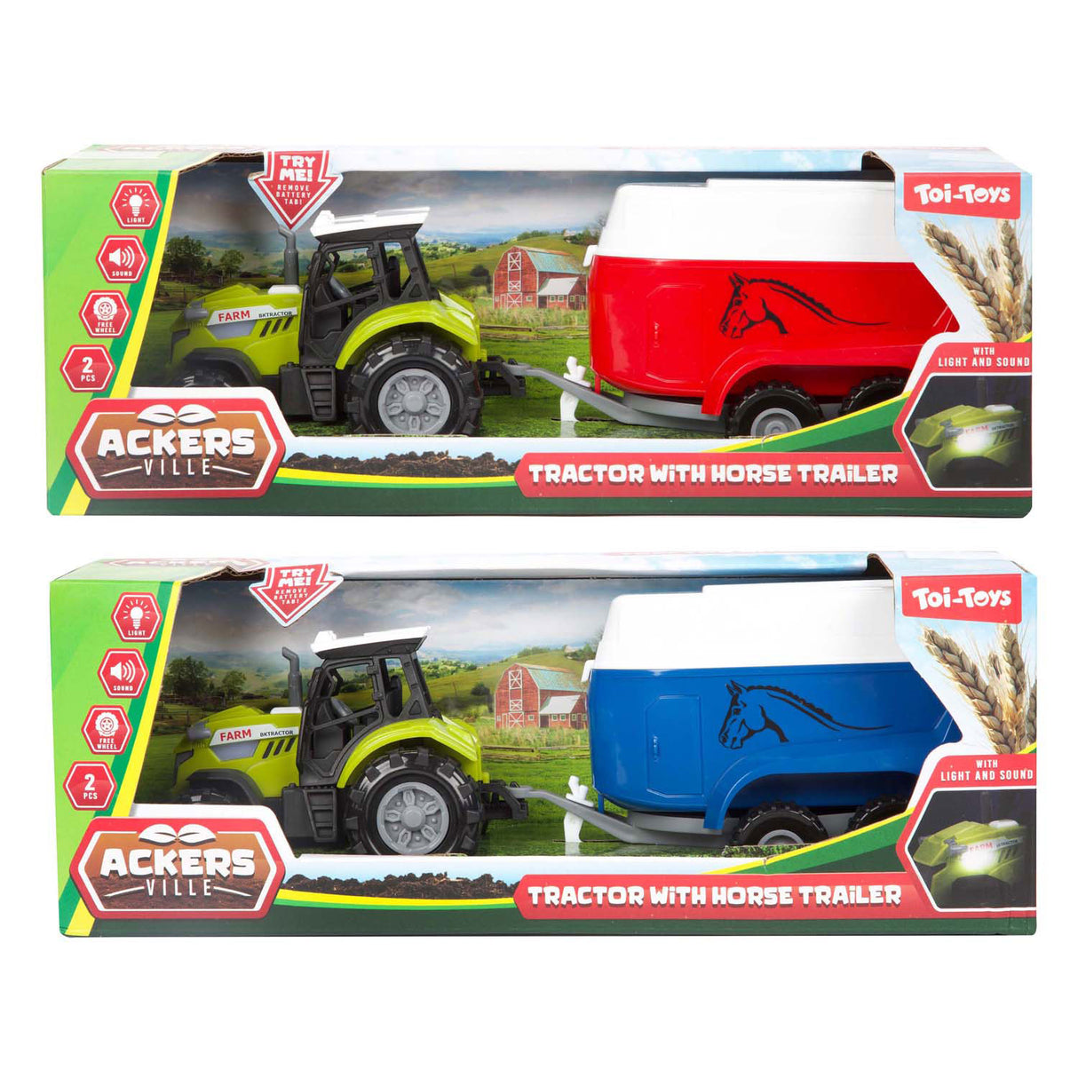 Toi-toys Toi Toys Traktor mit Anhänger 10cm