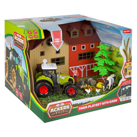 Toi-toys Ackersville Bauernhof mit Traktor, Licht- und Sound-Spielset, 12-teilig.