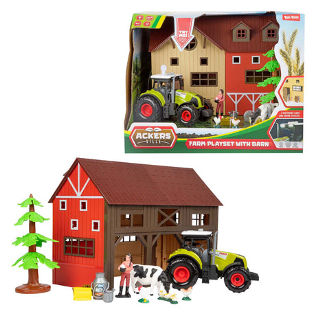 Toi-toys Ackersville Bauernhof mit Traktor, Licht- und Sound-Spielset, 12-teilig.