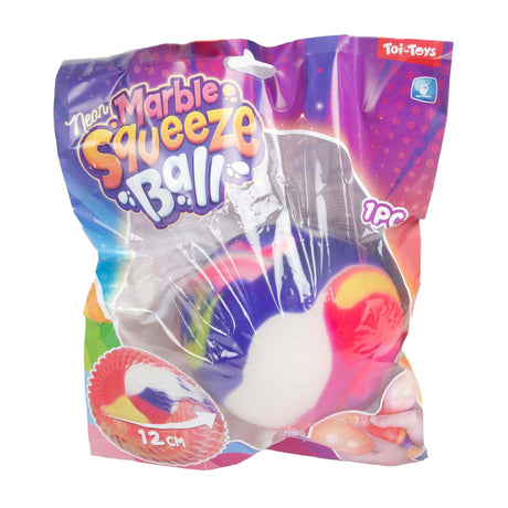 Toi-toys lustiger Quetschball aus Neonmarmor mit Schaumstoff, 12 cm