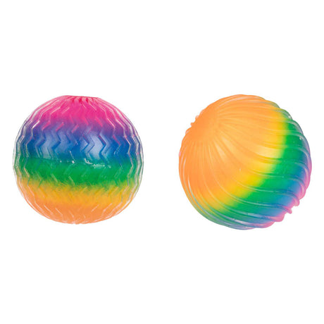 Toi-toys Toi Toys lustiger, strukturierter Quetschball, Regenbogen-Rippenschaum, 7 cm