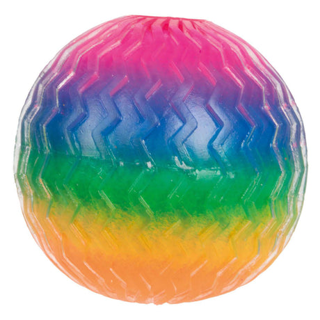 Toi-toys lustiger, strukturierter Quetschball aus geripptem Regenbogenschaumstoff, 7 cm