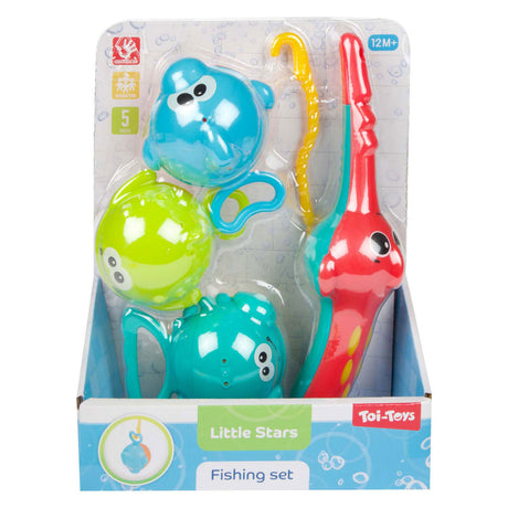 Toi-toys Little Stars Badespielzeug Angelrute mit 3 Fischen, 4 Stück.