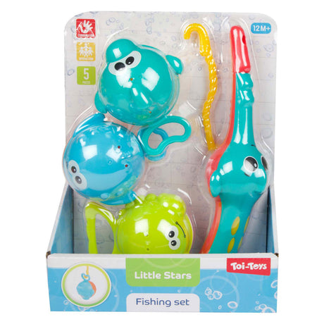 Toi-toys Little Stars Badespielzeug Angelrute mit 3 Fischen, 4 Stück.