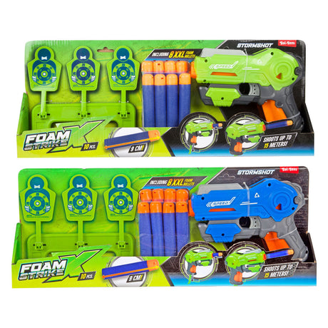 Toi-toys foam strikex pistool met xl foampijlen en target - 10dlg.