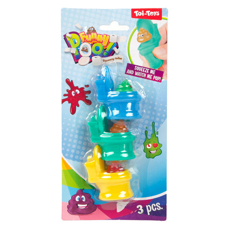 Toi-toys lustige Kot-Squeeze-Toiletten mit glitzerndem Scheißhaufen-Set, 3-teilig, 2-fach sortiert