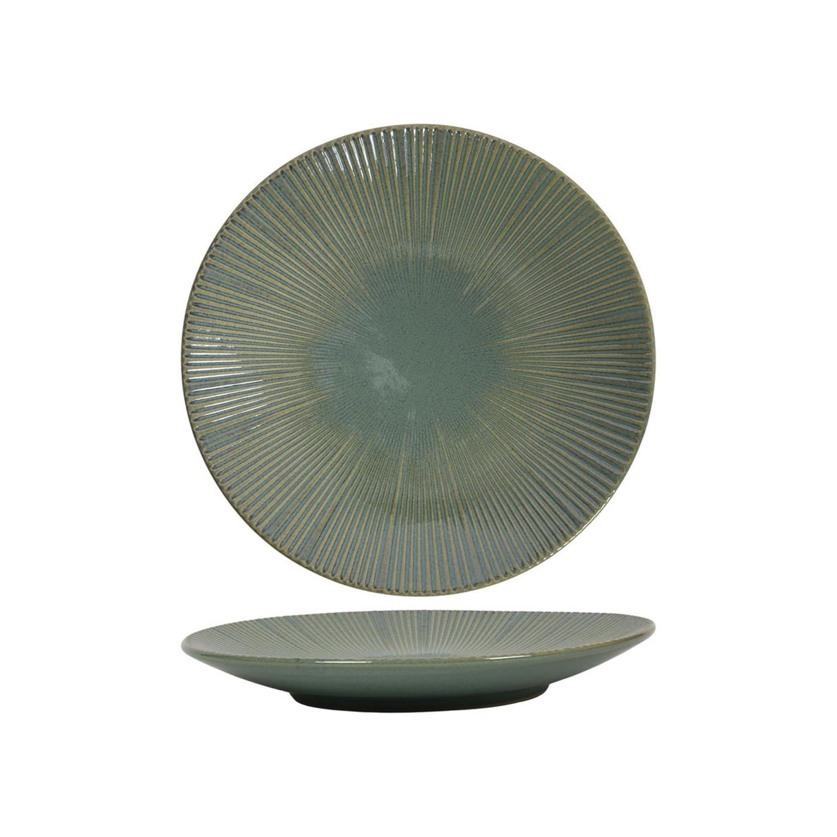 Speiseteller Linien ozeanblau grün ø28cm