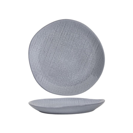 Frühstücksteller aus Textilgewebe, grau, ø21 cm, 6er-Box