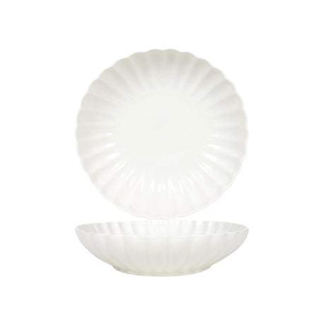 Svenska Living tiefer Teller ø20cm Blume gebrochenes Weiß 6 Stk