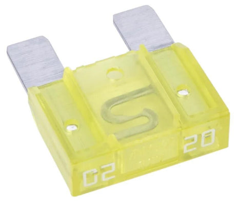 Dresselhaus Maxi-Sicherung Bananenstecker Flachsicherung Maxi 20a 1 Stück gelb