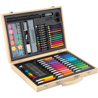 Creafun – Farbkoffer-Box – 86-teilig, Holz