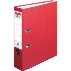 Ordner herlitz max.file natur plus a4 80 mm karton, pp rot 2-ring