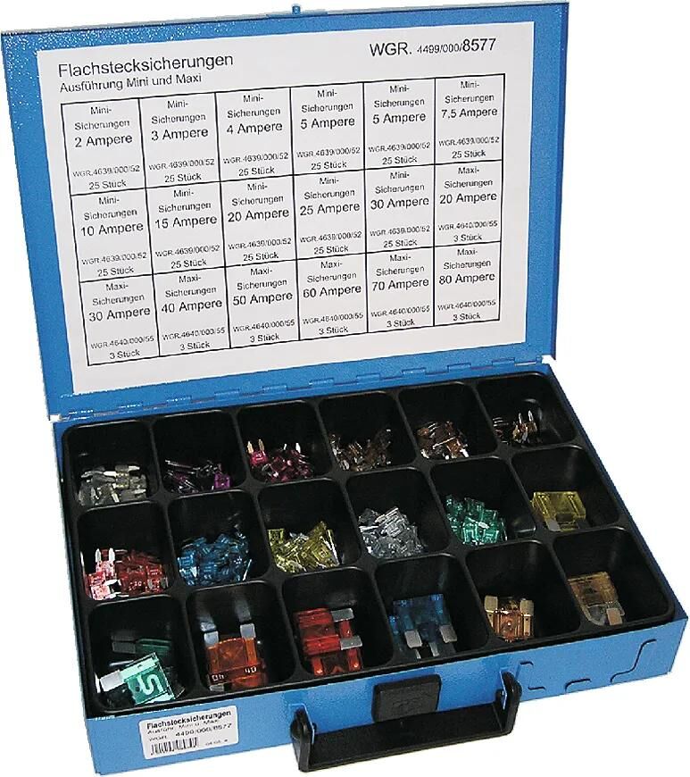 Dresselhaus 8577 Sicherungssortiment Bananenstecker sort.Flachsicherung sort. Mini und Maxi