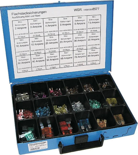 Dresselhaus 8577 Sicherungssortiment Bananenstecker sort.Flachsicherung sort. Mini und Maxi