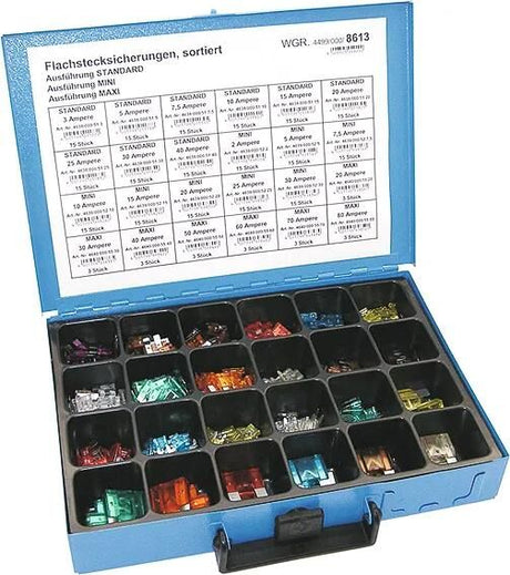 Dresselhaus Sicherungssortiment Bananenstecker 8613 sort.Bladesicherungen. design.stand.mini maxi