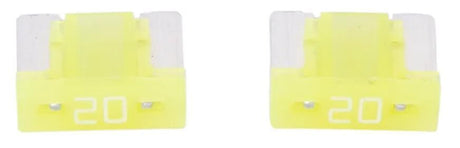 Dresselhaus Mini-Sicherung Bananenstecker Mini-Sicherung 20a 2 Stk. Low-Profile-Gelb