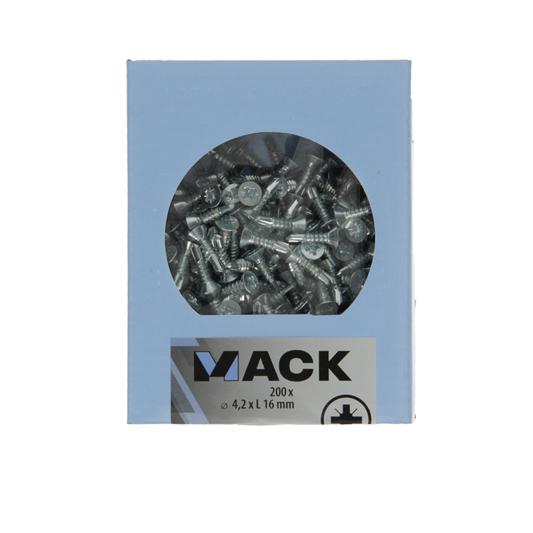Mack 1007017 - zelfbor. schroef vz kop 200 200 st 4,2x16mm | 5 stuks