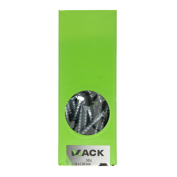 Mack 1007045 - houtdraadbout staal verzinkt 50 st 10 x 80 mm | 1 stuks