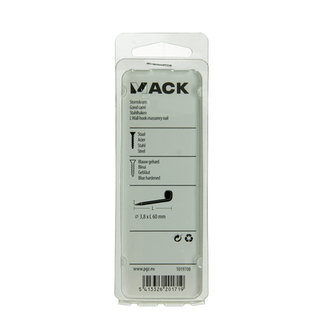 Mack 1019708 - balkhaak geblauwd staal 6 st 3,8 x 60mm | 5 stuks