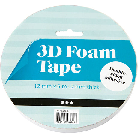Creativ Company 3D-Schaumband, B: 12 mm, Stärke 2 mm, 5 m 1 Rolle