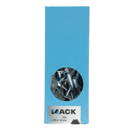 Mack 1007062 - houtbout + moer verzinkt 50 st8 x 80 mm | 1 stuks