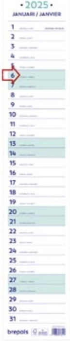 Post-it-Brepols-Monatsbandkalender, 2025