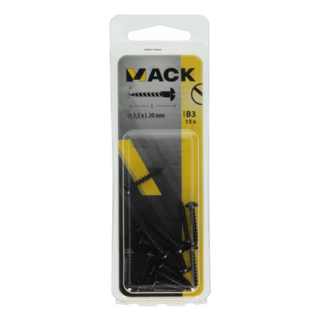 Mack 1017384 - houtschroef bolkop zwart verzinkt 15 st 3,5 x 20 mm | 10 stuks
