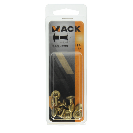 Mack 1019717 - klinknagel messing 6 st 4,2 x 10 mm | 10 stuks