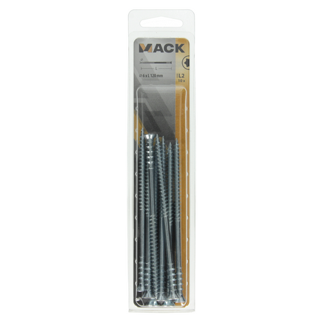 Mack 1019728 - regelschroef verzinkt 10 st 6 x 120 mm | 5 stuks