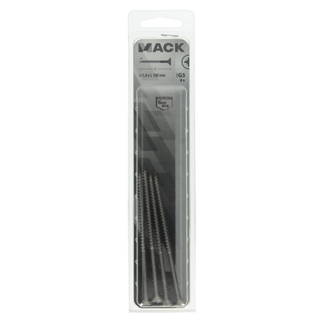 Mack 1019759 - spaanplaatschroef vz kop rvs 4 st 5,0 x100 mm | 5 stuks