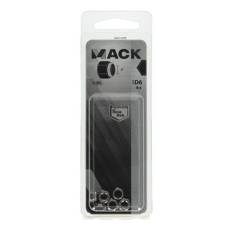 Mack 1019857 - zeskant borgmoer inox a2 6 st m 5 | 10 stuks
