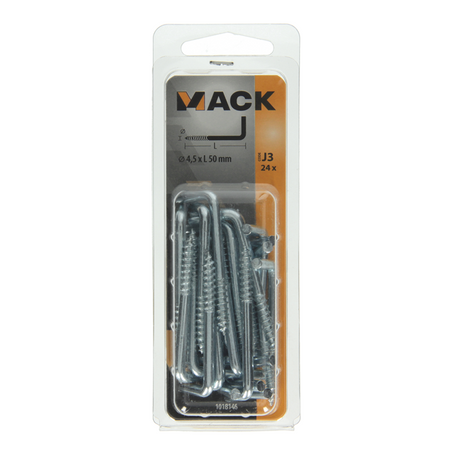 Mack 1018146 - schroefduim staal verzinkt 24 st 4,5 x 50 mm | 5 stuks