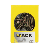 Mack 1020103 - spaanplaatschroef vz kop geel vz 200 st 4,5 x 35 mm | 5 stuks