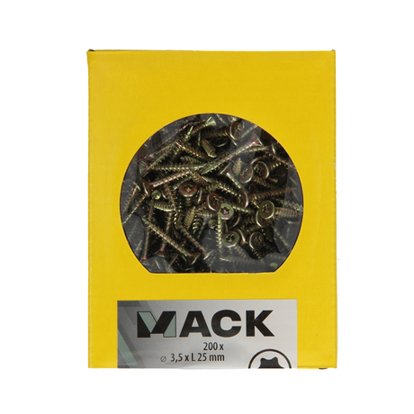 Mack 1020130 - spaanplaatschroef vz kp-zelfb.gvz 200st 3,5 x 25 mm | 5 stuks