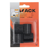 Mack 1047775 - Kunststoff-Rohrkappe schwarz ø 20 mm 4 Stück | 6 Stück