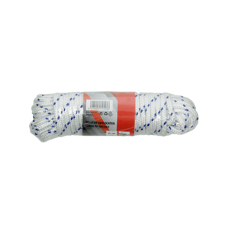 Mack 1006921 - pp gevlochten wit blauw streng6mm 10m | 5 stuks