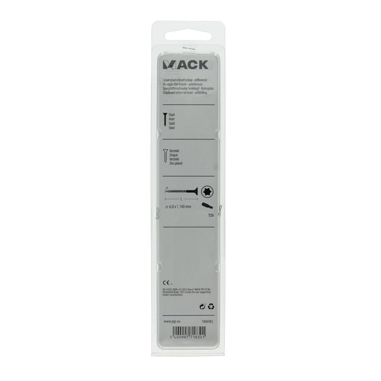 Mack 1006982 - spaanplschrf. vzkop-zelfb geelverzinkt 4st 6 x 140mm | 5 stuks