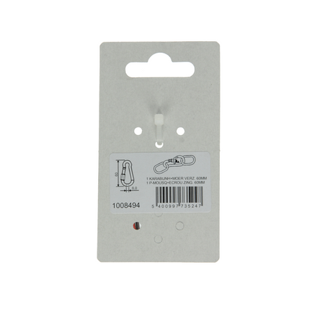 Mack 1008494 - 1 karabijnhaak + borgsl. 6 x 60mm verzinkt | 10 stuks