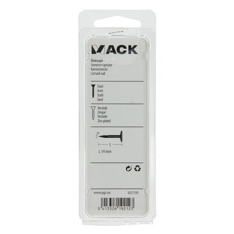 Mack 1017191 - bloknagel staal verzinkt 50 gr14 mm | 10 stuks