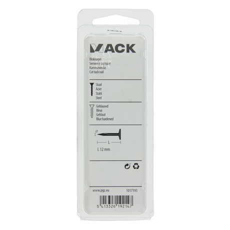 Mack 1017193 - bloknagel staal geblauwd 50 gr12 mm | 10 stuks