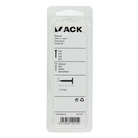 Mack 1017194 - bloknagel staal geblauwd 50 gr14 mm | 10 stuks