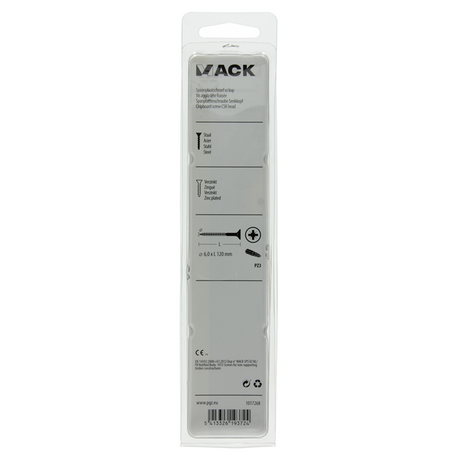 Mack 1017268 - spaanplaatschroef vz kop geelverz. 4 st 6,0 x 120 mm | 5 stuks