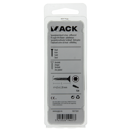 Mack 1017301 - spaanplschr.vzkop-zelfb. geelverz. 24 st 4,5 x 20 mm | 10 stuks
