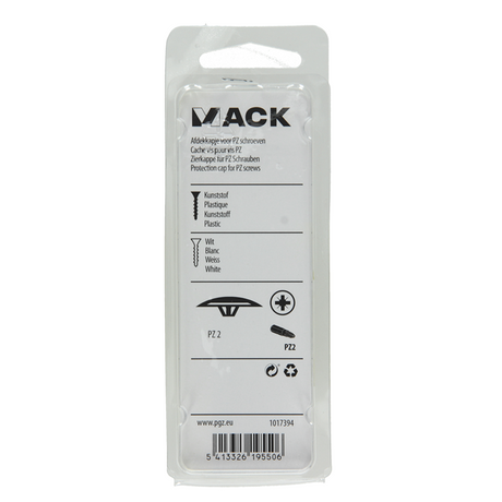 Mack 1017394 - afdekkapje vr pz schr.kunstst.wit 40 st pz 2 | 10 stuks