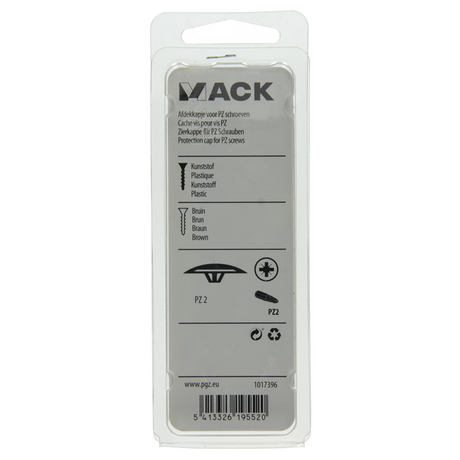 Mack 1017396 - afdekkapje vr pz schr.kunst. bruin 40 st pz 2 | 10 stuks