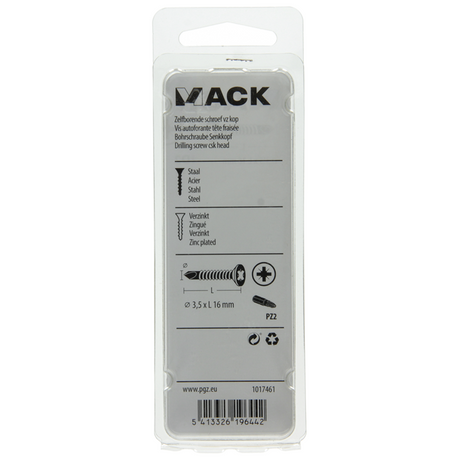 Mack 1017461 - zelfborende schroef vz kop verz. 35 st 3,5 x 16 mm | 10 stuks