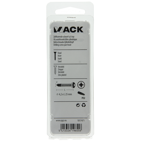 Mack 1017471 - zelfborende schroef cyl. kop verz. 24st 4,2 x 25 mm | 10 stuks