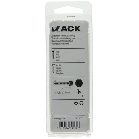 Mack 1017477 - zelfborende schroef zesk.kop verz. 20st 4,8 x 25 mm | 10 stuks