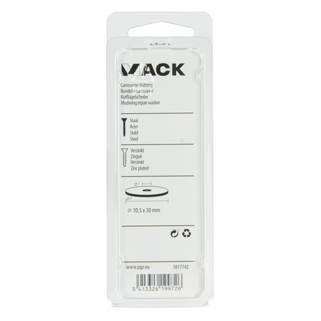 Mack 1017742 - carrosserie sluitring verzinkt12 st 10,5 x 30 mm | 10 stuks
